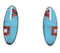 Genuine Sterling Silver Multicolor Inlay Jewelry Post Earrings BW68937